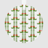 Kerst Elf Vakantie Familienaam Feestelijk Plezier Ornament (achterkant)