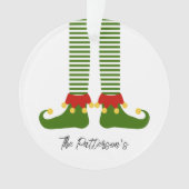 Kerst Elf Vakantie Familienaam Feestelijk Plezier Ornament (voorkant)