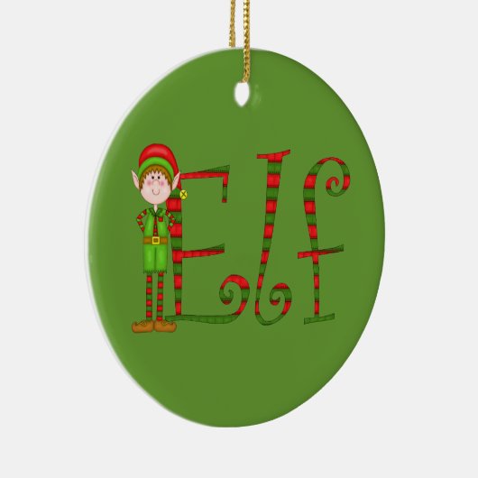 Kerst-Elf-versiering Keramisch Ornament (Rechts)