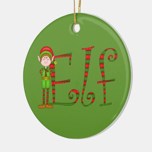 Kerst-Elf-versiering Keramisch Ornament (Links)