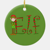Kerst-Elf-versiering Keramisch Ornament (Achterkant)