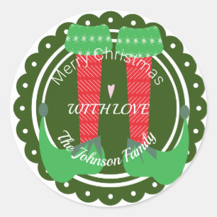 Kerst Elf Voeten Hoge Hakken Festive Vakantie Ronde Sticker