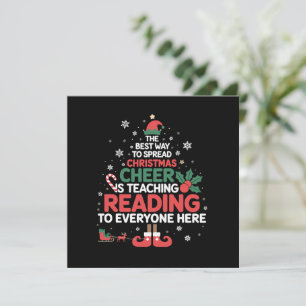 Kerst Elf Voorleesleraar Kerstvreugde  Feestdagenkaart