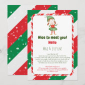 Kerst Elf Welkomstbrief Kaart voor Meisjes (Voorkant / Achterkant)