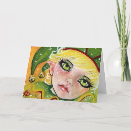 Kerst Elf Wenskaart Feestdagen Kaart (Voorkant)