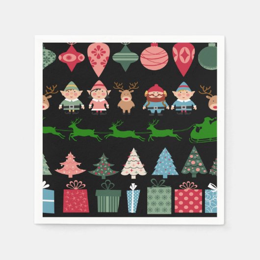 Kerst Elfen en meer Servet (Voorkant)