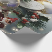 Kerst Elfen en Ornamenten Cadeaupapier (Hoek)