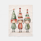 Kerst Elfen in feestelijke Petten Fleece Deken (Voorkant)