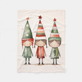 Kerst Elfen in feestelijke Petten Fleece Deken
