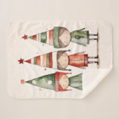 Kerst Elfen in feestelijke Petten Sherpa Deken (Voorkant (horizontaal))