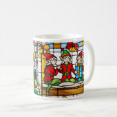 Kerst Elfen in Glas in lood Koffiemok (Voorkant rechts)