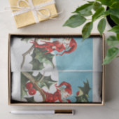 Kerst Elfen schilderen Ivy en rode bessen Tissuepapier (Geschenk)