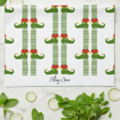 Kerst Elfen Vakantie ELFING CREW Feestelijk Plezie Theedoek (Gevouwen)