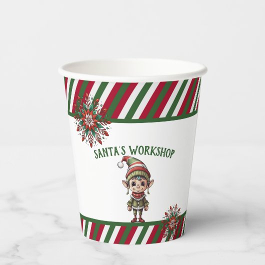 Kerst Elfen Vakantie Feest Papieren Bekers (Achterkant)