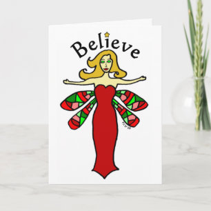 Kerst Elfje met Libel Greeting Card Feestdagen Kaart