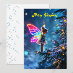 Kerst elfje winter woud feestelijk magie kaart