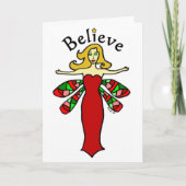 Kerst Elfjes Wenskaart met Libel Feestdagen Kaart (Voorkant)