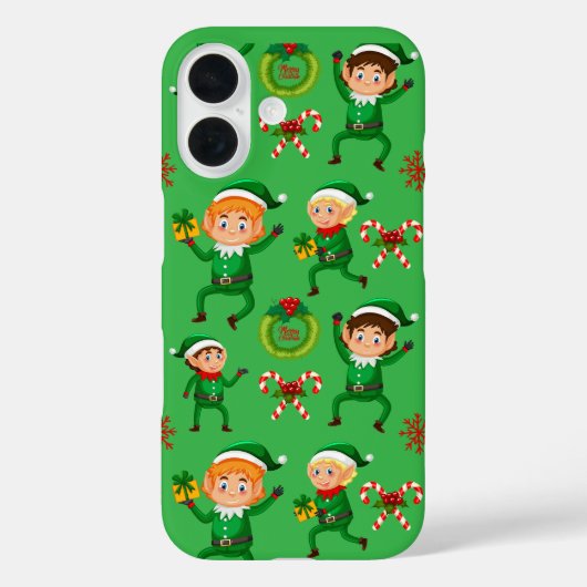 Kerst elfs patroon Hoesje-Mate iPhone Case (Achterkant)