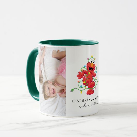 Kerst Elmo | Beste oma - Foto Mok (Voorkant links)