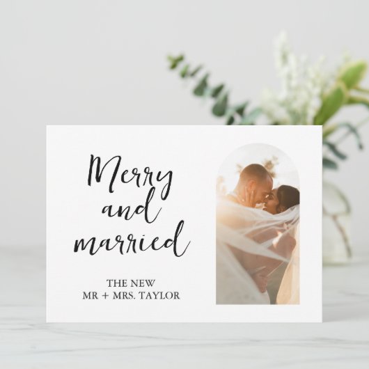 Kerst Elopement bruiloft Aankondiging Kaart (Staand voorkant)