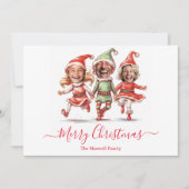 Kerst elven foto feestdagenkaart (Voorkant)