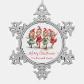 Kerst elven tin sneeuwvlok ornament (Voorkant)