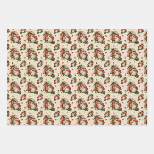 Kerst Elven Wrapping Papier Set 1 Inpakpapier Vel (Voorkant 2)