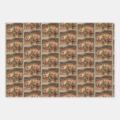 Kerst Elven Wrapping Papier Set 2 Inpakpapier Vel (Voorkant)