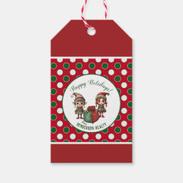 Kerst Elves Custom Business Vakantie Cadeaulabel