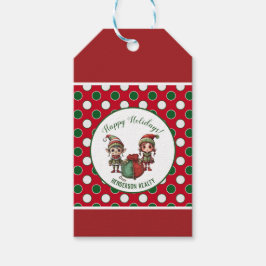 Kerst Elves Custom Business Vakantie Cadeaulabel