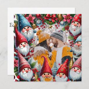 Kerst Elves Holiday Border Feestdagenkaart