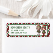 Kerst Elves Vakantie retour adres Etiket (Insitu)