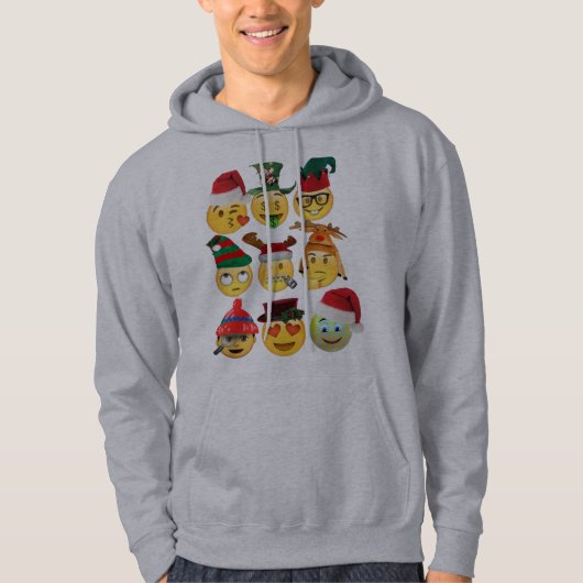 kerst emoji decoraties grappige mannen hoodie (Voorkant)