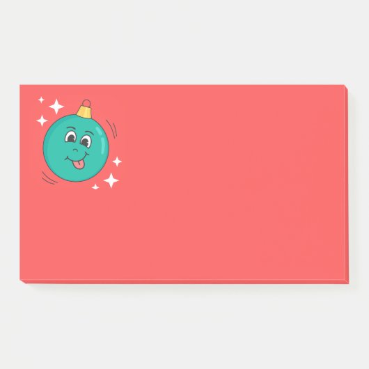 Kerst-emoji glimlach post-it® notes (Voorkant)