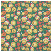 Kerst Emoji Print Fabric Stof (Swatch)