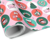 Kerst Emoji Wrapping Papier (Rol Hoek)