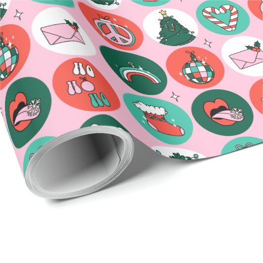 Kerst Emoji Wrapping Papier (Rol Hoek)