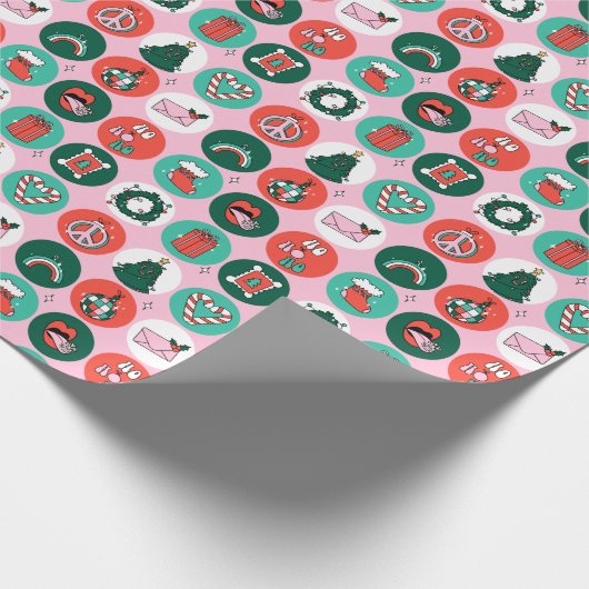 Kerst Emoji Wrapping Papier (Hoek)