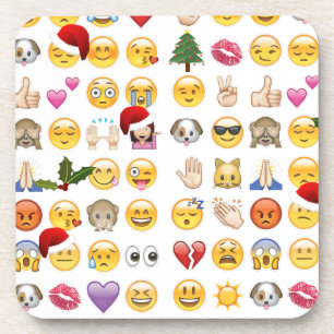 kerst emojis drankjes onderzetter