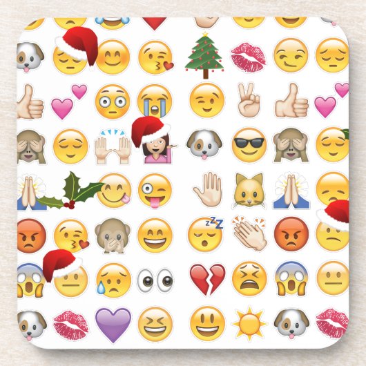 kerst emojis drankjes onderzetter (Voorkant)