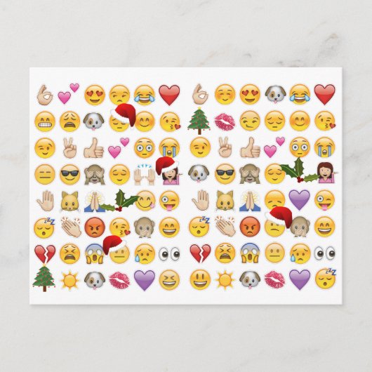 kerst emojis feestdagenkaart (Voorkant)