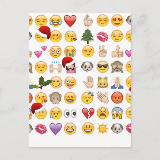 kerst emojis feestdagenkaart (Voorkant)