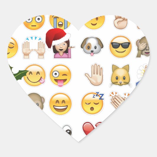 kerst emojis hart sticker (Voorkant)