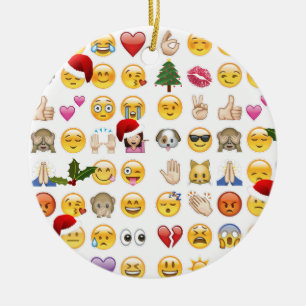 kerst emojis keramisch ornament