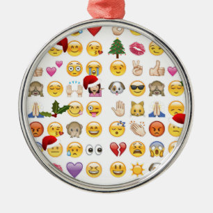 kerst emojis metalen ornament