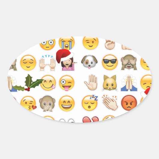 kerst emojis ovale sticker (Voorkant)