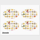 kerst emojis ovale sticker (Vel)