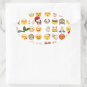 kerst emojis ovale sticker (Tas)