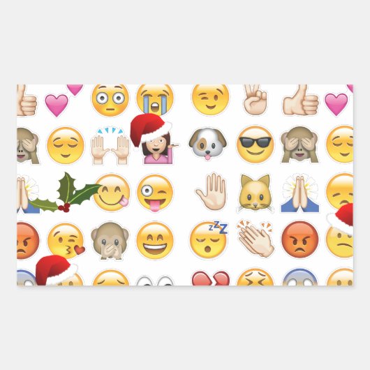 kerst emojis rechthoekige sticker (Voorkant)