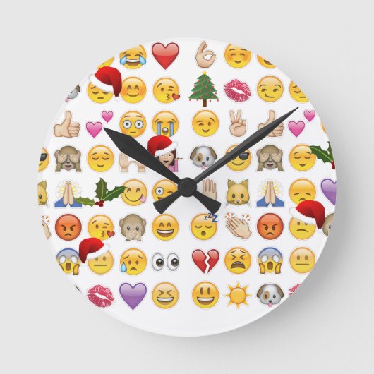 kerst emojis ronde klok (Voorkant)